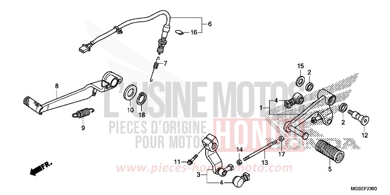 PEDAL for NC700S Dual Cluth ABS PEARL SUNBEAM WHITE (NHA66) from 2012